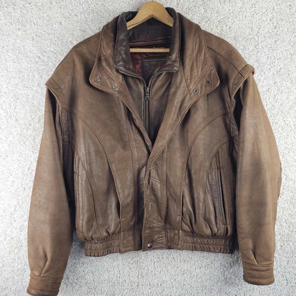 Vintage Wilsons Adventure Bound Leather Bomber Jacket Sz Large Thinsulate Liner